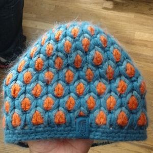 Orange and blue, North Face Beanie